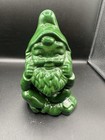 Vintage Green Garden Gnome Ceramic Figurine Pack Of 2 Matching 8 5 Inches Tall