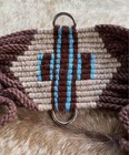 28    Size Wool Western String Girth Cinch Teal And Brown Aztec Design