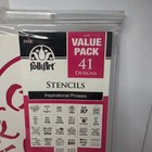 Plaid Folk Art Stencils Value Pack 26 Designs Phrases 12  X 12  New