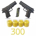 Bb Bullet Air Soft Toy Pistols 2 Pack Army Style Mouser Kids Shooting Gun Set