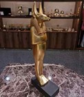 Golden Ancient Egyptian God Anubis  large Statue   Certified Museum Reproduction