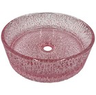 Stadium 14  Pink Champagne Tempered Glass Circular Bathroom Vessel Sink