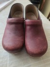 Dansko Professional Burnished Nubuck Womens Size 12 Red Shoes Clogs