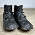 Antique Victorian Baby Shoes Boots Button-up Leather Toddler 