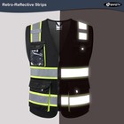 Reflective High Visibility Work Vest Mesh Construction Apparel Utility Pockets