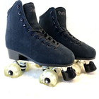Roller Derby Elite Driftr Roller Skates Black Suede Patent Leather Size 7 Rink