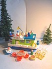 Vtg 1972 Fisher Price Happy Houseboat Play Set  100  Complete     xtras  Mint 