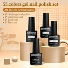 60 Pcs Gel Nail Polish Set With 5 Bottles Of Base And Glossy Matte Top Coat Soak
