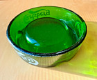 Carlsberg Beer Ashtray Green Glass White Ltr Round Vintage Brewery Advertising 