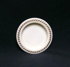  rare  Set 4   mcm Vintage Decorative Milk Glass Drink Coasters W  Gold Highlights
