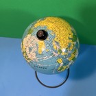 1960s Tin World Globe 4 5      Wire Base  Air Routes Airplanes Vintage