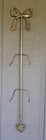 Vtg Large Brass Wall 2 Plate Holder Rack W  Brass Bow Top 32 In