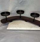 Curved S-shape Wood   Iron Pillar Candelabra 25  Long Rustic Accent