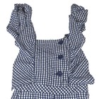 Zara Romper Girls Size 10 Blue Gingham Plaid Ruffles Adjustable Straps Zipper