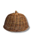 Vintage Large Woven Rattan Dome Food Cloche With Braided Handle  168