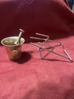 Antique Vintage Heavy Brass Large Mortar And Pestle Pharmacy Apothecary Grinder
