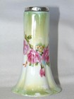 Antique Porcelain Hatpin Holder Luster Pink Roses  Sterling  England