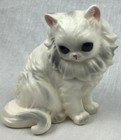 Josef Originals White Silver Persian Cat Figurine 4 5     Vintage