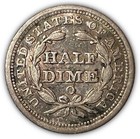 1853-o Arrows Seated Liberty Half Dime Almost Uncirculated Au Coin  9057