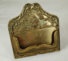 Vintage Business Card Holder Victorian Art Nouveau Style Easel Stand Desk Top
