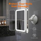 Trifold Led Vanity Mirror With Lights  Bathroom Shower Mirror With Powerful