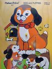 Vintage 1970s Fisher Price Wooden Puzzle Dog And Puppies 511 Pick Up   Peek