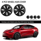 4pcs 19inch Hubcaps For 20-24 Tesla Model Y Wheel Rim Cover Full Cover Hubcaps  