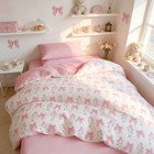 Twin Duvet Cover 100  Cotton Pink Twin   no Comforter    Pink Bow Jfs752  cotton 