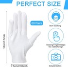 60 Pairs White Cotton Gloves Large Size Men Women Reusable Inspection Jewelry Ar