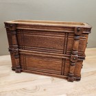 Antique Singer Treadle Cabinet 2 Drawers W  Frame Original Oak Grid Front Left