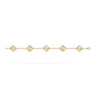 Van Cleef   Arpels Vintage Alhambra Bracelet  Yellow Gold 5 Motifs Clover