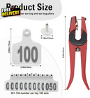 Cattle Ear Tags 001-100 Numbered Livestock Animal Id Tag Applicator Kit