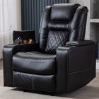Canmov Breathable Leather Power Recliner Chair With Usb Ports And Cup Holders