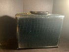 Vintage Luggage Navy Blue Faux Alligator Leather Train Case