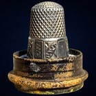 Antique 1876 Philadelphia Worlds Fair Centennial Exposition Silver Thimble
