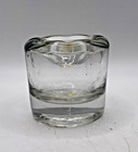 1890s Glass Funnel Ink Bottle Inkwell Hand Blown Scalloped Top Cork Top