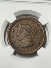 1855 Braided Hair Large Cent Ngc Vf35 Bn Upright 55  ngc Pop 15 
