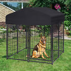 Bingopaw Large Outdoor Dog Kennel Heavy Metal Galvanized Welded Pet Playpen Roof
