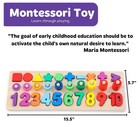 Wooden Montessori Toys For Kids Toddler Number Puzzles Sorter Counting Shape Sta