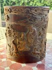 Antique Carved Chinese Bamboo Brush Pot