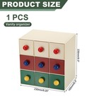 Stackable Drawer With 3 Drawers  Bathroom Storage Organizer  Green red beige