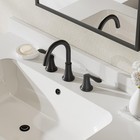 Phiestina Matte Black Bathroom Faucet 8 Inch 3 Hole Bathroom Faucet Pull Down   