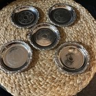 Vtg Silver Plated Ep On Steel Trinket Tray Italy Lot 5 Ashtray Coaster Dish 4 