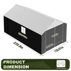 12 X 20 Ft Metal Outdoor Storage Garden Tool Steel Shed With  Doors And Windows