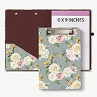  Mini Clipboard Folio With Refillable Lined Notepad And Interior Gray Peony