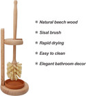 Wood Toilet Brush And Holder Set Beechwood Toilet Bowl Cleaner Brush Bathroom