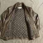 Calvin Klein Quilted Leather Zip Up Men Jacket Size S Brown