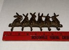 Brass Rabbit Bunny Wall Hanging Vintage Key Holder 6 Hooks 7  Wide 3    High
