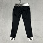 Womens Athleta Pants Sz Small Black Tapered Joggers Striped Gym Sweats Pockets
