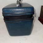 Vintage Blue Samsonite Silhouette Ii Train Makeup Vanity Case With Mirror 